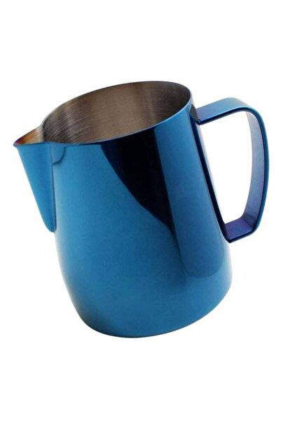 Generic Coffee Latte Milk Frothing Pitcher Metallic Blue 0.35 Liters