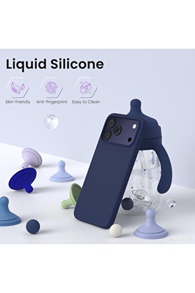 USIDE 17 Pro Max Case Inside Velvet Shockproof Screen and Camera Raised Lasman Cover-Khaki Green