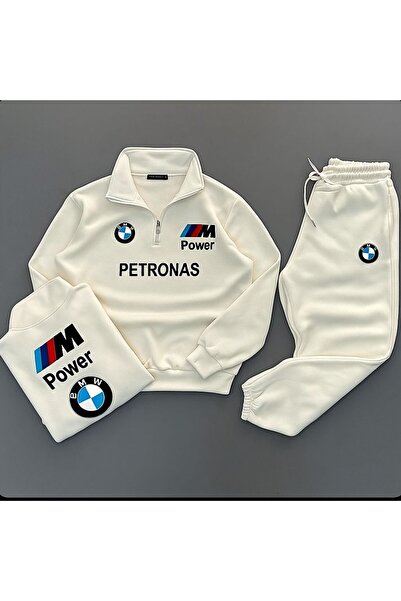 NewCabin Petronas Printed Bmw m Power 3 Thread Inner Fleece Tracksuit Set – U...