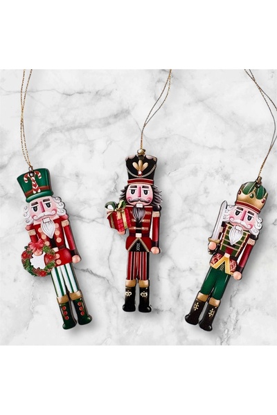 Mini Tasarım Atölyem Lead Soldier Wooden Christmas Tree Ornament Set