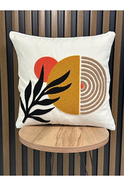 AYS DEKOR (قطعتان) غطاء وسادة مطرز بالثقب، طقم من قطعتين، مقاس 43×43 سم