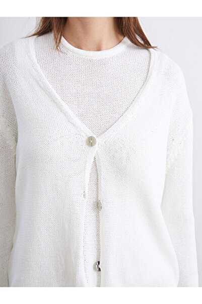 LC Waikiki V-Neck Women's Knitwear Cardigan