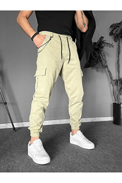 SERAZAT Cargo Pocket Pack Trousers Cotton Stretch Fabric Stretchy Cargo Pants