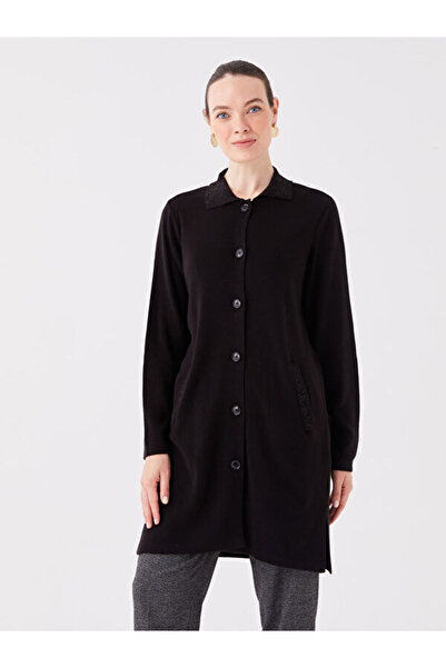 LC Waikiki Cardigan de damă cu mânecă lungă cu guler polo brodat