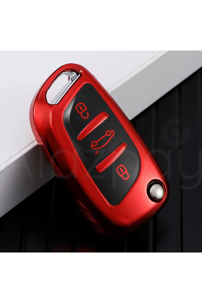 Alazpay Husă pentru chei din TPU lucios pentru Peugeot 107 207 307 407 308 40...