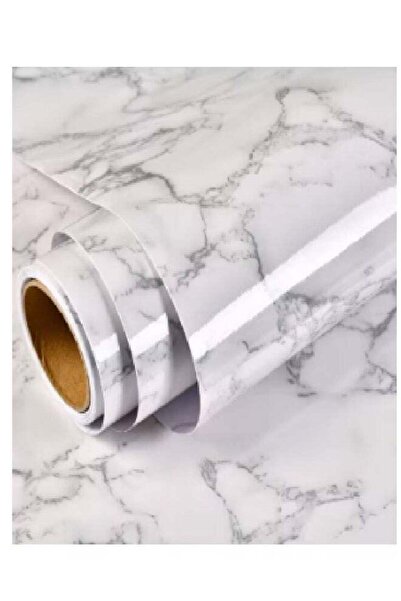 Generic Kitchen Countertop Self-Adhesive Waterproof Wallpaper White/Grey 30x200cm