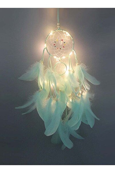 Generic Feather Dream Catcher With LED Light Green 70grams