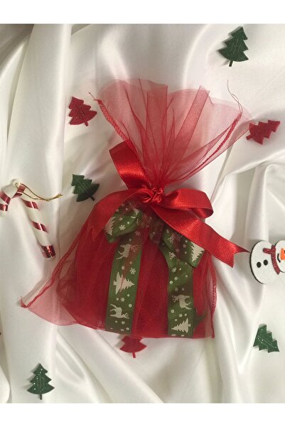 NSMLİFE New Year, Christmas, Women's Red Velvet Thong String Model with Ribbon Detail on the Back