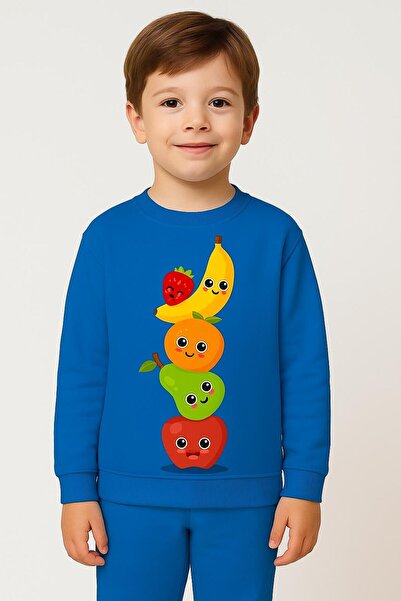 playwear DEČJI set majica sa printom VOĆA za devojčice i dečake, okrugli izre...