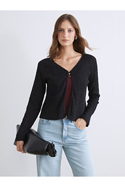 LC Waikiki V-Neck Textured Women's Cardigan