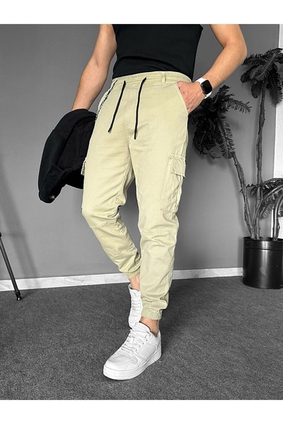 SERAZAT Cargo Pocket Pack Trousers Cotton Stretch Fabric Stretchy Cargo Pants