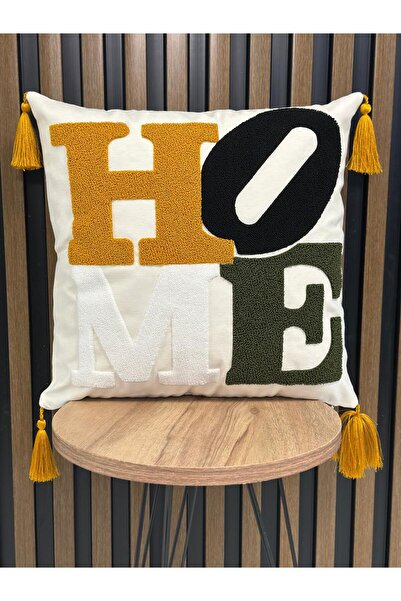 AYS DEKOR (قطعتان) غطاء وسادة منزلي مطرز ومزين بشراشيب، طقم من قطعتين، مقاس 4...