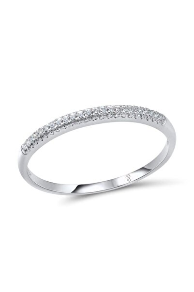 Bijuteria SORELLY 14k White Gold Half Eternity Ring with 0.063ct Diamonds Size 15