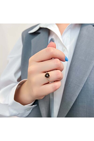 Bijuteria SORELLY 14k Gold Ring with 0.037ct Diamond Heart and 1.683ct Quartz Size 14