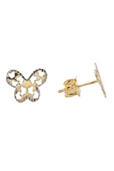 Bijuteria SORELLY 14k Yellow and White Gold Butterfly Earrings
