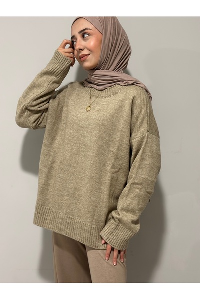 moda çağdaş guler rotund Pulover tricotat simplu