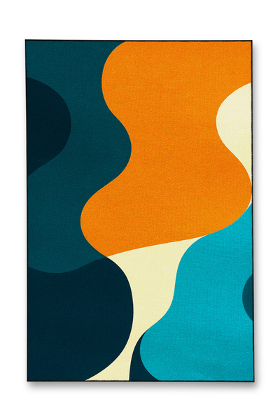 Rugs Modern Halı MOSSO Μπλε Μωβ Αποχρώσεις Έθνικ Λουλούδια με Σχέδιο Υφαντή Β...