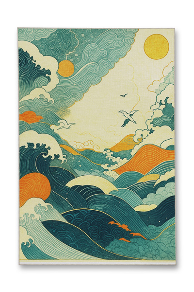 Rugs Modern Halı MOSSO Μπλε Μωβ Αποχρώσεις Εθνικά Λουλούδια με Σχέδιο Υφαντή ...