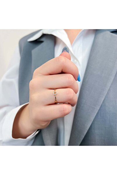 Bijuteria SORELLY 14k Gold Teardrop Ring with 0.036ct Diamonds Size 12