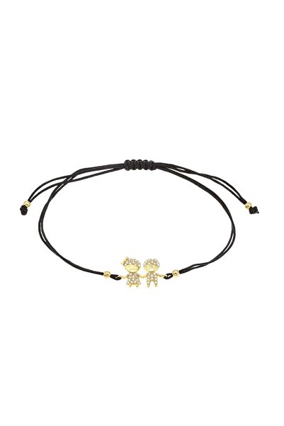 Bijuteria SORELLY Brățară din argint placată cu aur și șnur pentru fete și băieți