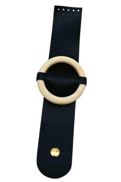 angel çanta aksesuar Husă neagră cu cataramă din lemn din piele artificială c...