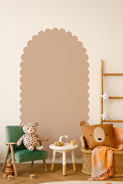 WALLHUMAN Dalgalı Scallop Başlık Duvar Stickerı | Çocuk Odası & Bebek Odası D...