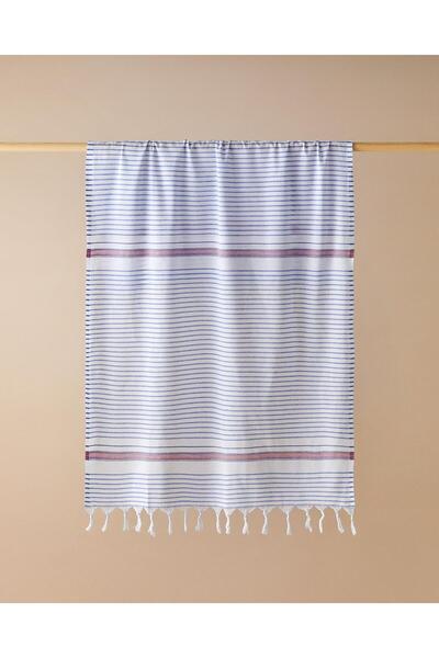 English Home Bony Striped Striped Bedspread 90X150 cm Navy Blue-Orange