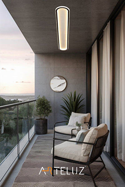 ARTELUZ UZUN ELİPS MODEL MODERN PLAFONYER AVİZE (100X20 CM)