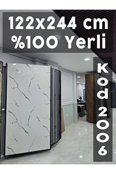 Panel Dekoratif Mermer Görünümlü PVC | 122x244 cm | Su ve Neme Dayanıklı Hafi...