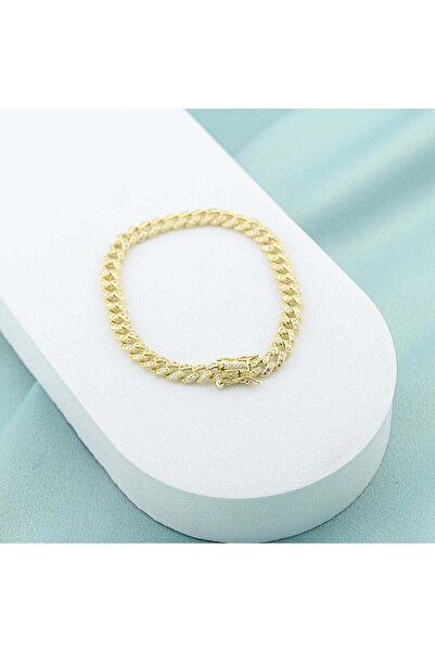 Bijuteria SORELLY Brățară cubaneză din argint placată cu aur