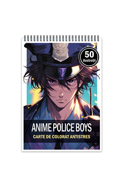 Legendary Gifts Carte de colorat antistres, 50 de ilustrații, băieți polițișt...