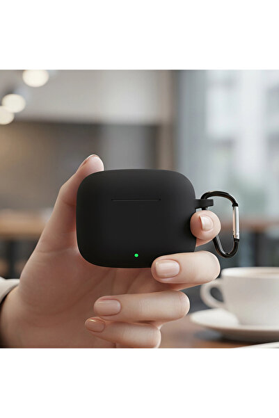 Huawei CaseOnn FreeBuds SE 4 ANC Kılıf Askı Aparatlı Mat Silikon Siyah