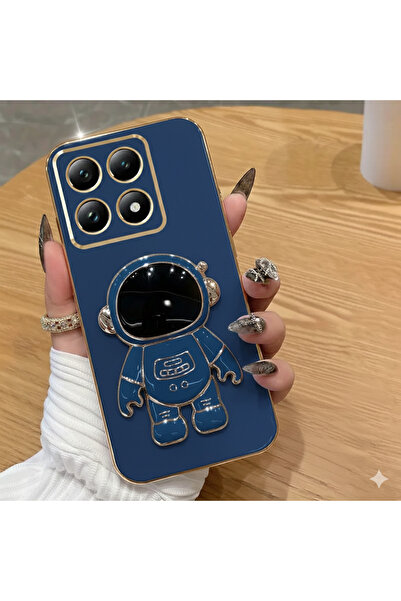 Rivor حافظة هاتف شاومي مي 14 تي برو بحواف لامعة ونقش ذهبي مع شكل رائد فضاء وح...