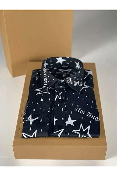 YusGos Men's Regular Fit Regular Collar Long Sleeve Easy Iron Patterned Premium Cotton Shirt