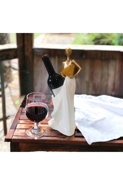 Geray Design ŞARAP TUTACAĞI ŞIK MASA ÜSTÜ BİBLO KIZ ŞARAP VE BİRA TUTACAĞI Bİ...