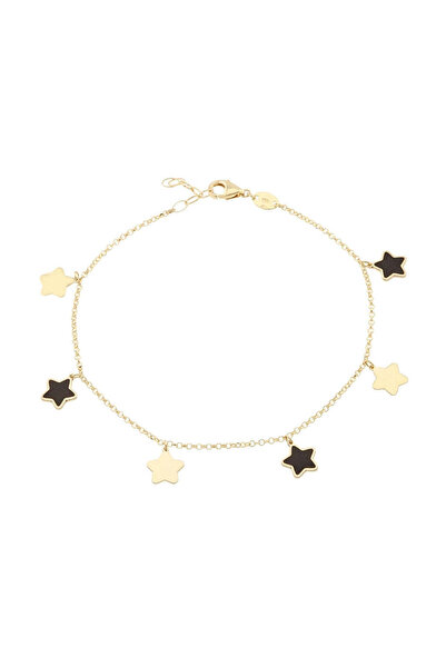 Bijuteria SORELLY Brățară din aur de 14k cu stele și onix