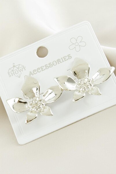 CT STONES Orchid Metal Earrings