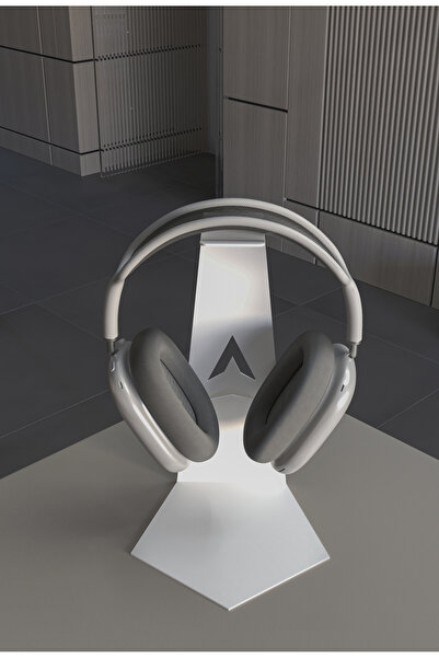 alfams by fmsa Metal Desktop Headphone Stand, Modern Minimal Design, Headphone Hanger with Non-Slip Base (24cm) White