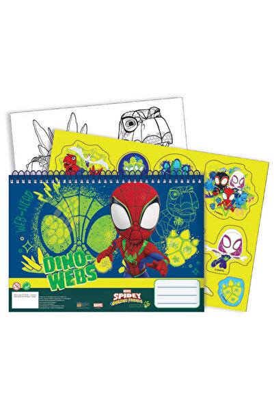 SPIDERMAN Spider-Man Spidey Dino-Webs A/4 Spiral-Bound Sketchbook, 40 Pages and Stickers