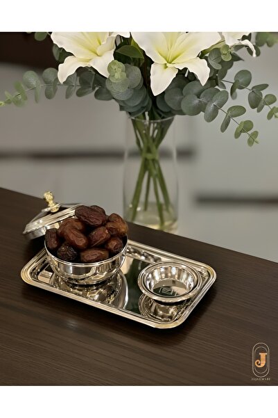 aljahwari Date serving set, nickel color, two colors, small size 11cm