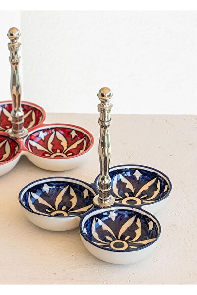 RİVO HOME DECOR Corallo Snack Bowl 3 Compartments 19X19X19 cm