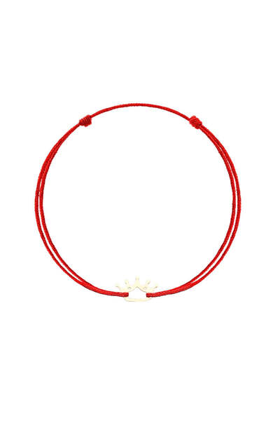 Bijuteria SORELLY Brățară cu șnur Crown din aur de 14k, roșie