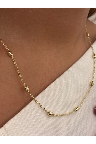 Butik XUping 14k Aralıklı Yassı Dorika Model Zincir Kolye