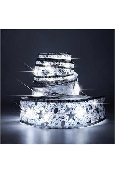 RABY LED ribbon string lights, cold white, battery-powered, 100 LEDs, 10 m