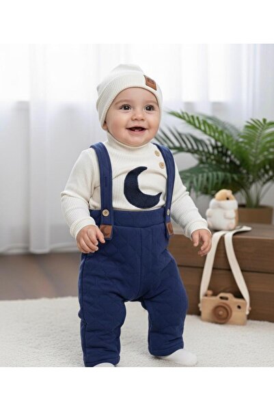 P&H BABYWEAR Turtleneck Badili Embroidered Beret Salopet Winter Unisex 3-Piec...