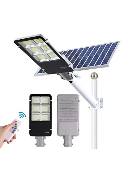 Jortan Lampă solară cu panou solar și braț de susținere 400W