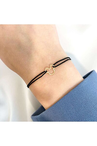 Bijuteria SORELLY 14k Gold Mickey Mouse Cord Bracelet Red