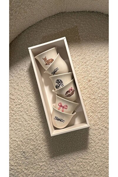 Style Mark Saudi Arabian coffee cups , Printed design, half dozen (6 pieces)