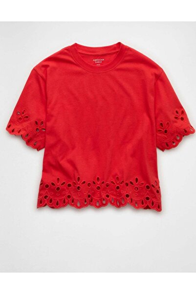 AMERICAN EAGLE AE Boxy Eyelet T-Shirt