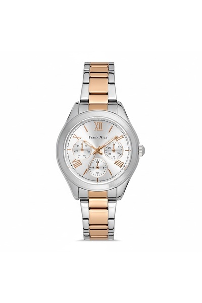 Frank Alex ساعة يد نسائية فضية اللون، مينا فضي - سوار معدني أنيق، ضمان لمدة ع...
